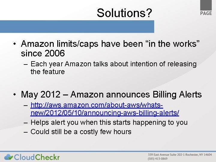Solutions? • Amazon limits/caps have been “in the works” since 2006 – Each year