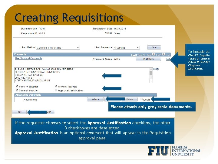 Creating Requisitions To include all üSend To Supplier üShow at Voucher üShow at Receipt