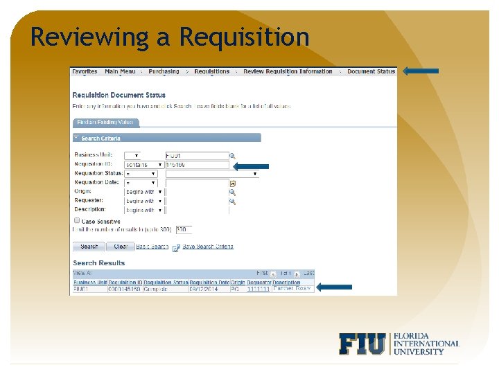 Reviewing a Requisition 