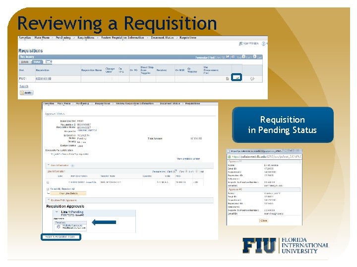 Reviewing a Requisition in Pending Status 