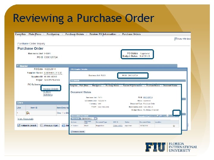 Reviewing a Purchase Order 