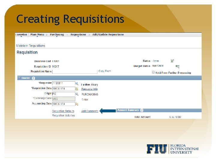 Creating Requisitions 