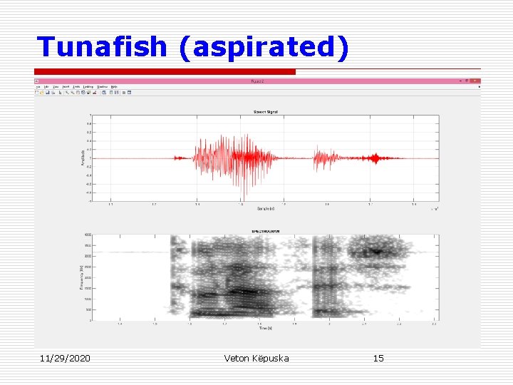 Tunafish (aspirated) 11/29/2020 Veton Këpuska 15 