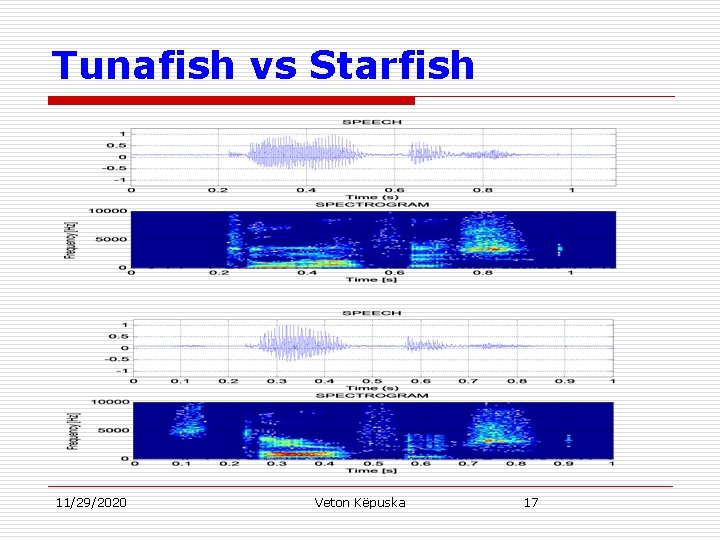 Tunafish vs Starfish 11/29/2020 Veton Këpuska 17 