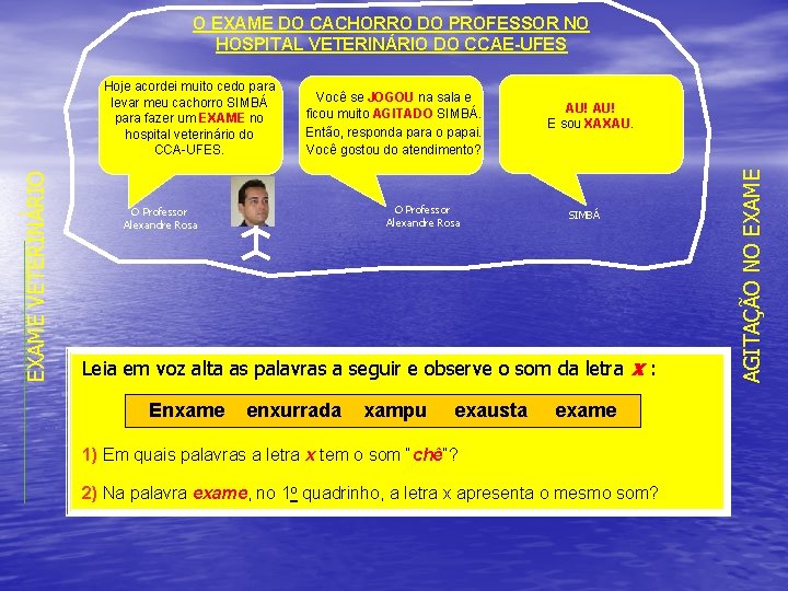O EXAME DO CACHORRO DO PROFESSOR NO HOSPITAL VETERINÁRIO DO CCAE-UFES O Professor Alexandre O EXAME DO CACHORRO DO PROFESSOR NO HOSPITAL VETERINÁRIO DO CCAE-UFES O Professor Alexandre