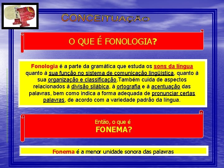 O QUE É FONOLOGIA? Fonologia é a parte da gramática que estuda os sons O QUE É FONOLOGIA? Fonologia é a parte da gramática que estuda os sons