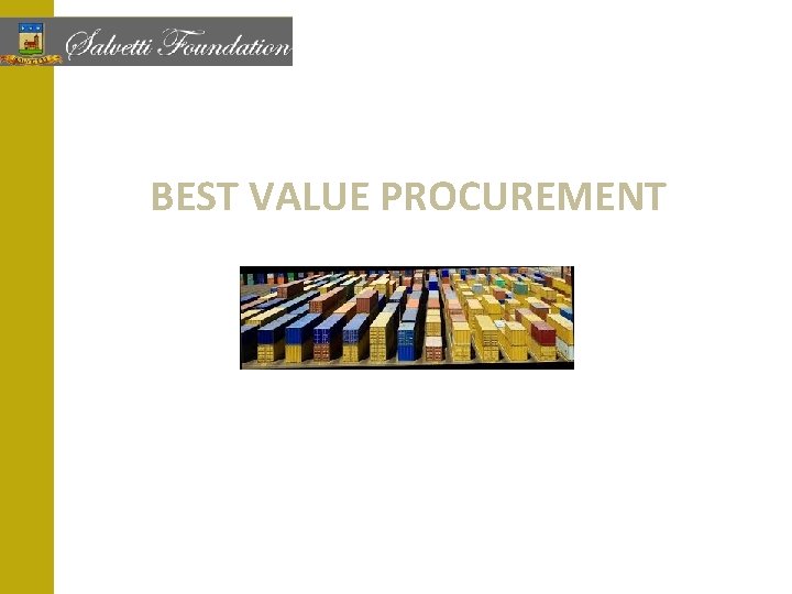 BEST VALUE PROCUREMENT 