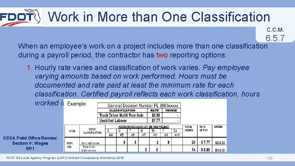 Work in More than One Classification C. C. M. 6. 5. 7 When an