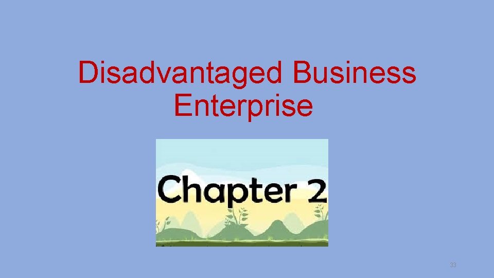 Disadvantaged Business Enterprise 33 