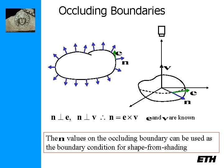 Occluding Boundaries and are known The values on the occluding boundary can be used