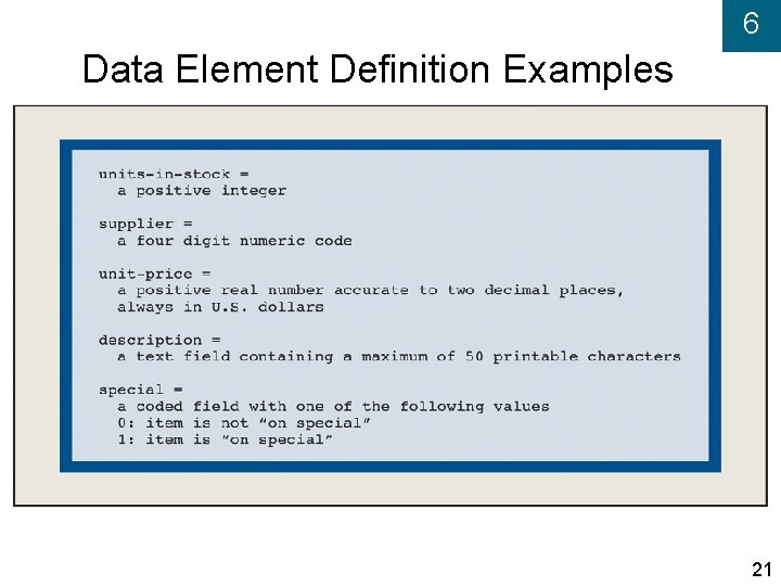 6 Data Element Definition Examples 21 