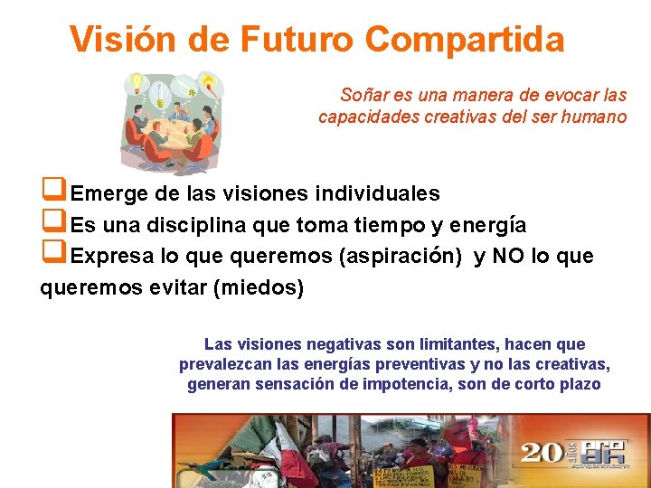 Visión de Futuro Compartida Soñar es una manera de evocar las capacidades creativas del