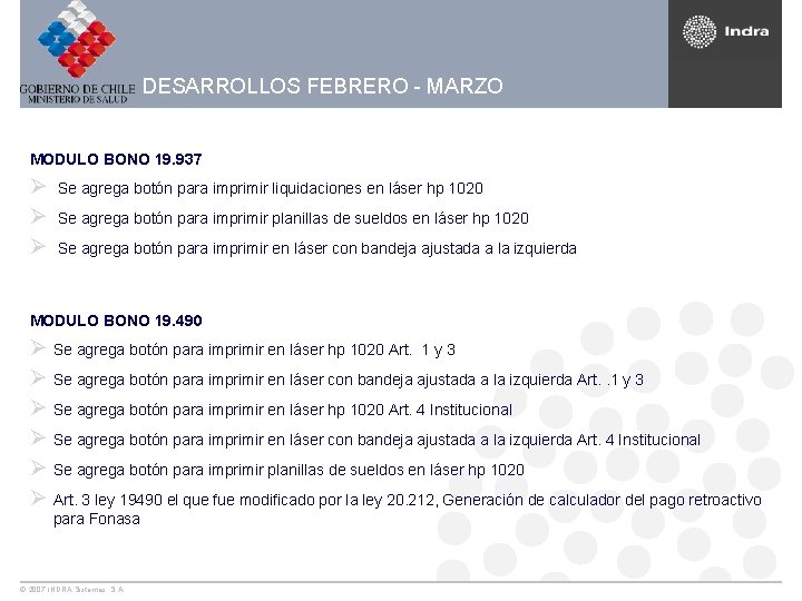 DESARROLLOS FEBRERO - MARZO MODULO BONO 19. 937 Ø Ø Ø Se agrega botón