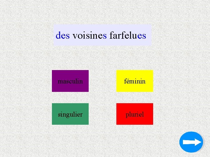 des voisines farfelues masculin féminin singulier pluriel 