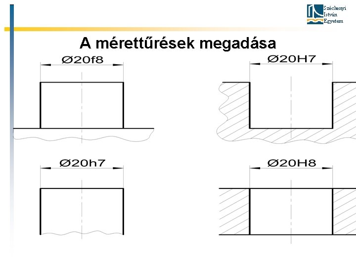 Széchenyi István Egyetem A mérettűrések megadása 