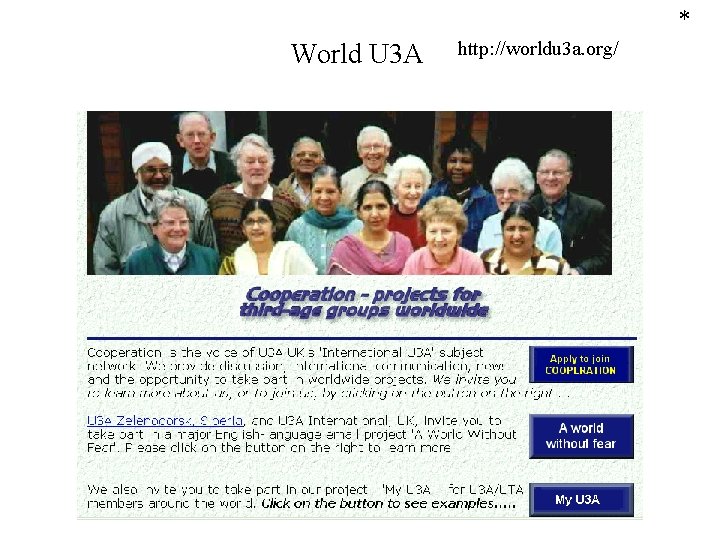 * World U 3 A http: //worldu 3 a. org/ 