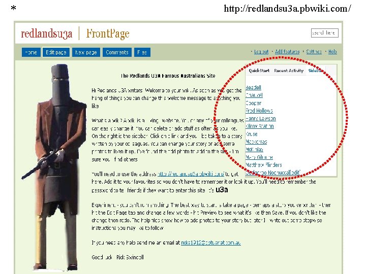 * http: //redlandsu 3 a. pbwiki. com/ 