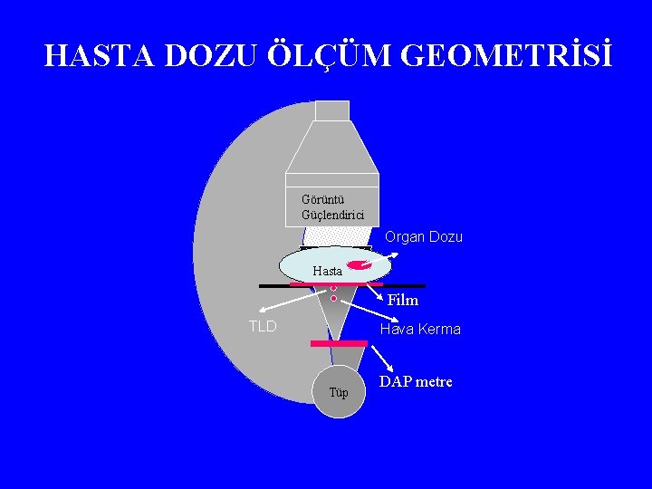 HASTA DOZU ÖLÇÜM GEOMETRİSİ Görüntü Güçlendirici Organ Dozu Hasta Film TLD Hava Kerma Tüp