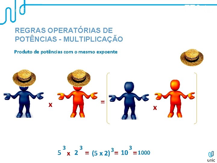 POTÊNCIAS E RAÍZES REGRAS OPERATÓRIAS DE POTÊNCIAS - MULTIPLICAÇÃO Produto de potências com o POTÊNCIAS E RAÍZES REGRAS OPERATÓRIAS DE POTÊNCIAS - MULTIPLICAÇÃO Produto de potências com o