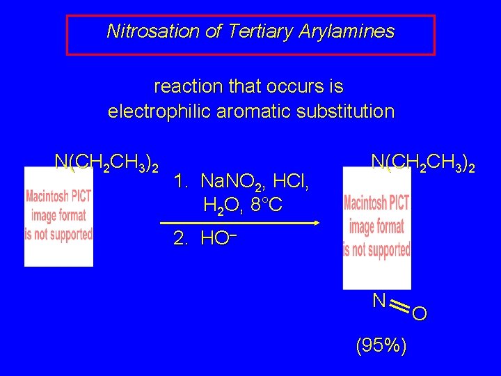 Nitrosation of Tertiary Arylamines reaction that occurs is electrophilic aromatic substitution N(CH 2 CH Nitrosation of Tertiary Arylamines reaction that occurs is electrophilic aromatic substitution N(CH 2 CH