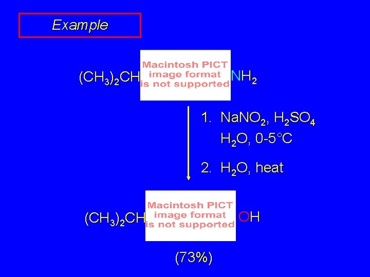 Example NH 2 (CH 3)2 CH 1. Na. NO 2, H 2 SO 4 Example NH 2 (CH 3)2 CH 1. Na. NO 2, H 2 SO 4