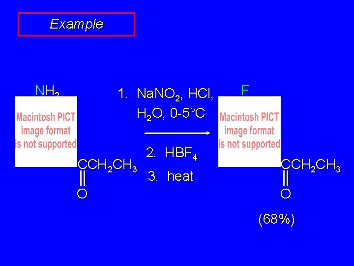 Example NH 2 1. Na. NO 2, HCl, H 2 O, 0 -5°C CCH Example NH 2 1. Na. NO 2, HCl, H 2 O, 0 -5°C CCH