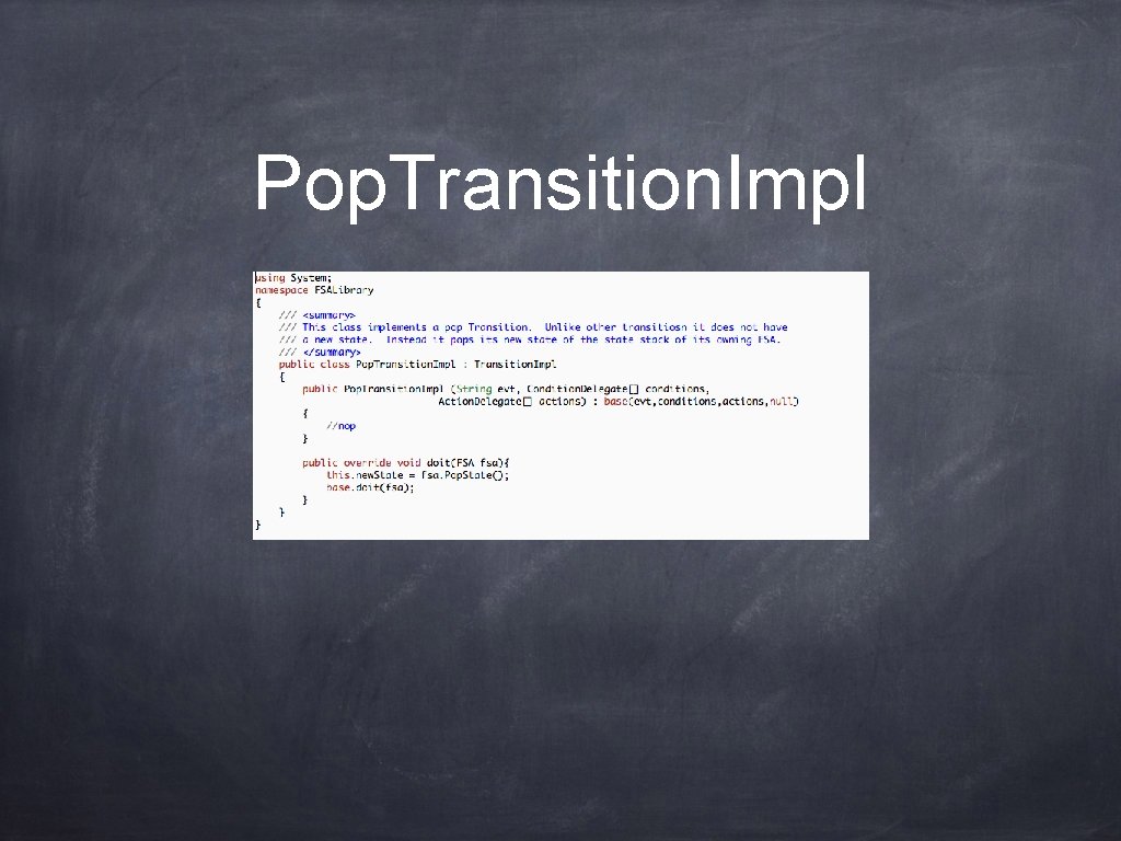 Pop. Transition. Impl 