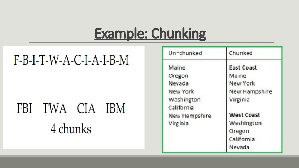 Example: Chunking 
