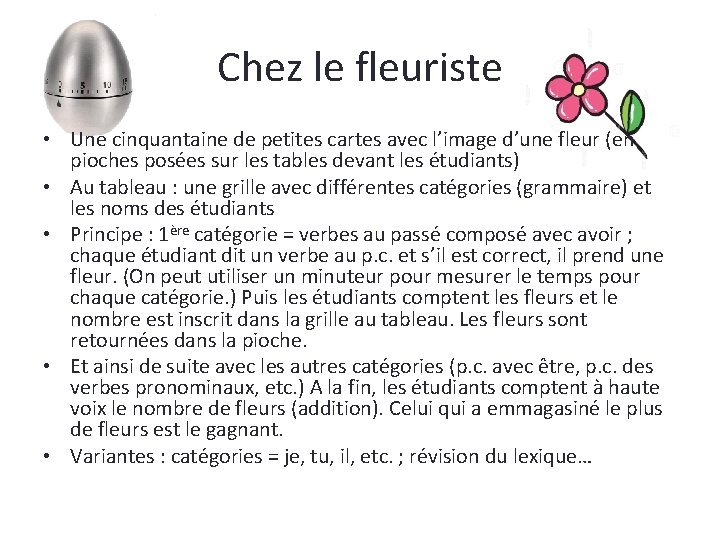 Chez le fleuriste • Une cinquantaine de petites cartes avec l’image d’une fleur (en