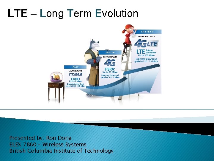 LTE – Long Term Evolution Presented by: Ron Doria ELEX 7860 – Wireless Systems