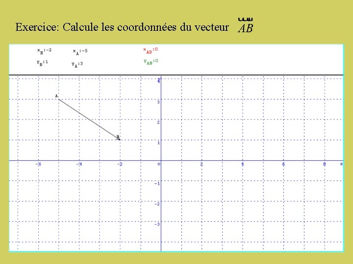 Exercice: Calcule les coordonnées du vecteur 
