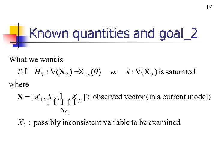 17 Known quantities and goal_2 