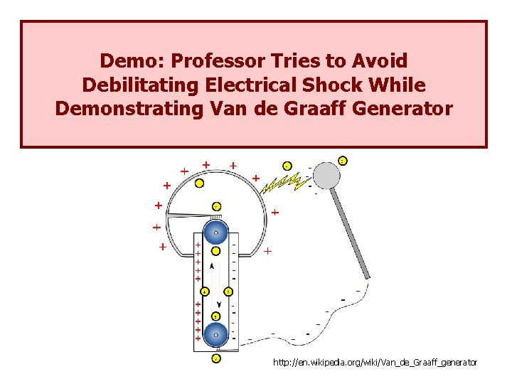 Demo: Professor Tries to Avoid Debilitating Electrical Shock While Demonstrating Van de Graaff Generator