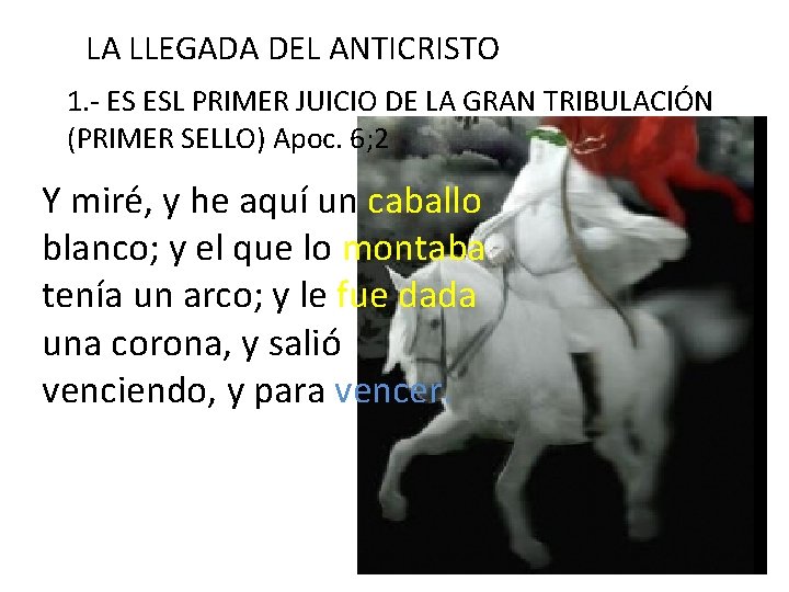 LA LLEGADA DEL ANTICRISTO 1. - ES ESL PRIMER JUICIO DE LA GRAN TRIBULACIÓN