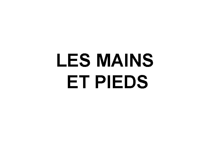 LES MAINS ET PIEDS 