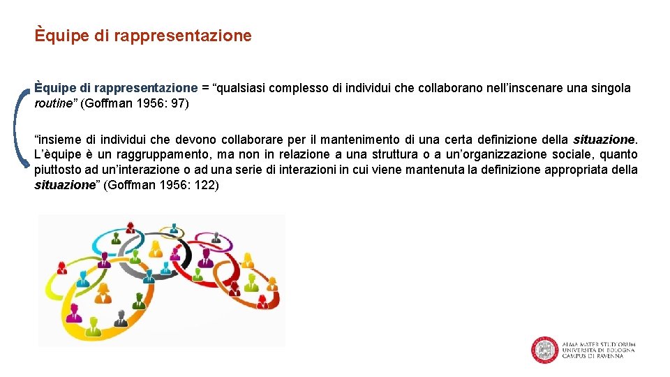 Èquipe di rappresentazione = “qualsiasi complesso di individui che collaborano nell’inscenare una singola routine”