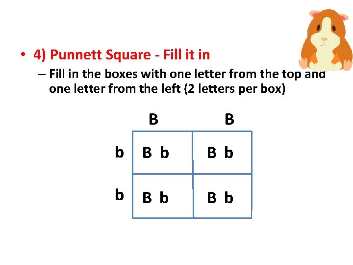  • 4) Punnett Square - Fill it in – Fill in the boxes
