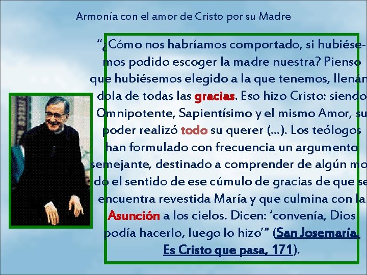 Armonía con el amor de Cristo por su Madre “¿Cómo nos habríamos comportado, si