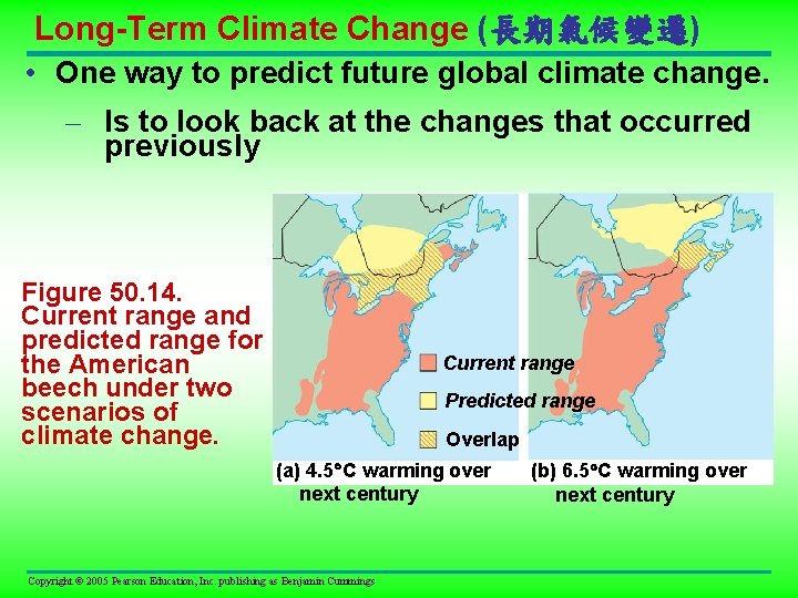Long-Term Climate Change (長期氣候變遷) • One way to predict future global climate change. –