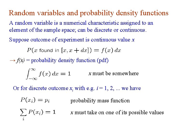 Data Analysis Random Computing and Statistical Data Analysis London Postgraduate Lectures