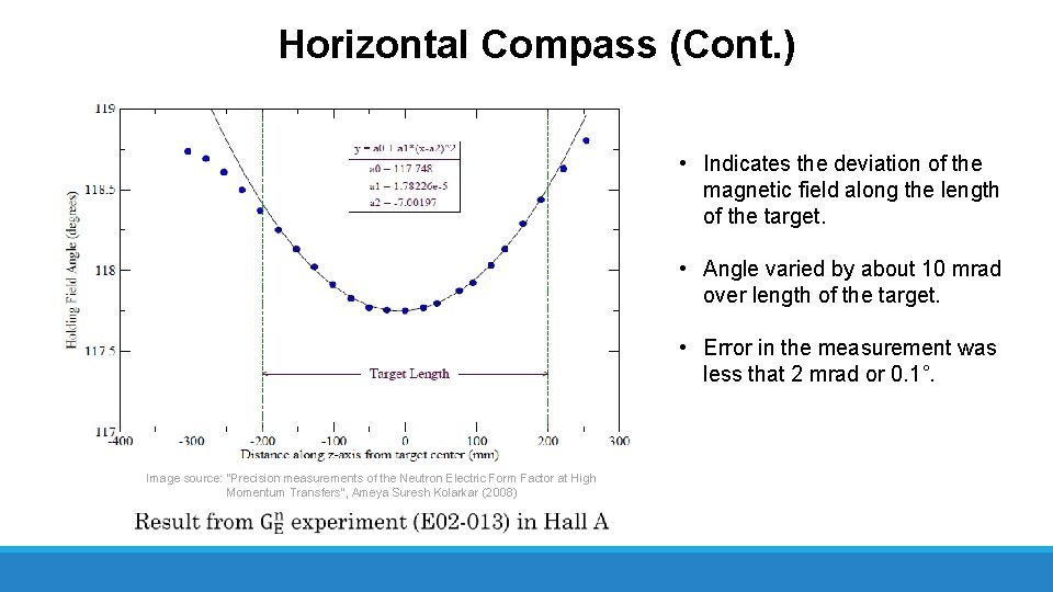Horizontal Compass (Cont. ) • Indicates the deviation of the magnetic field along the