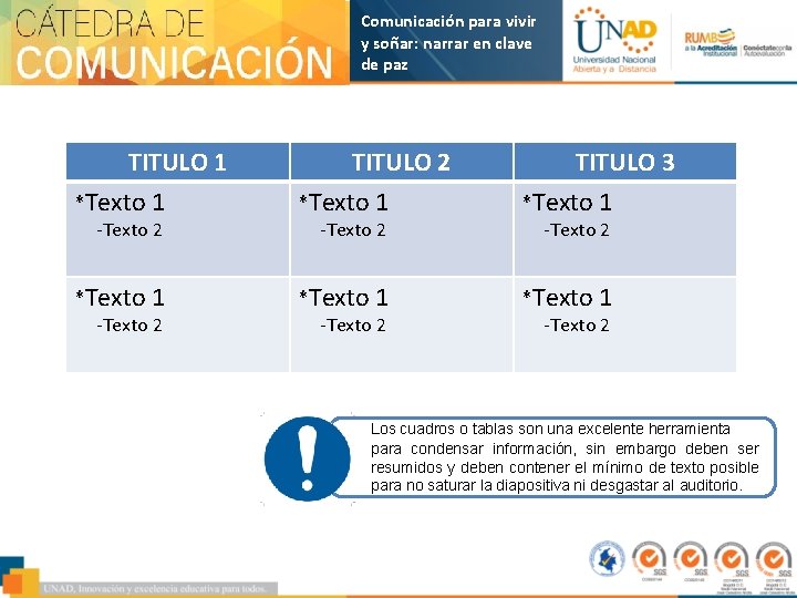 Comunicación para vivir y soñar: narrar en clave de paz TITULO 1 *Texto 1