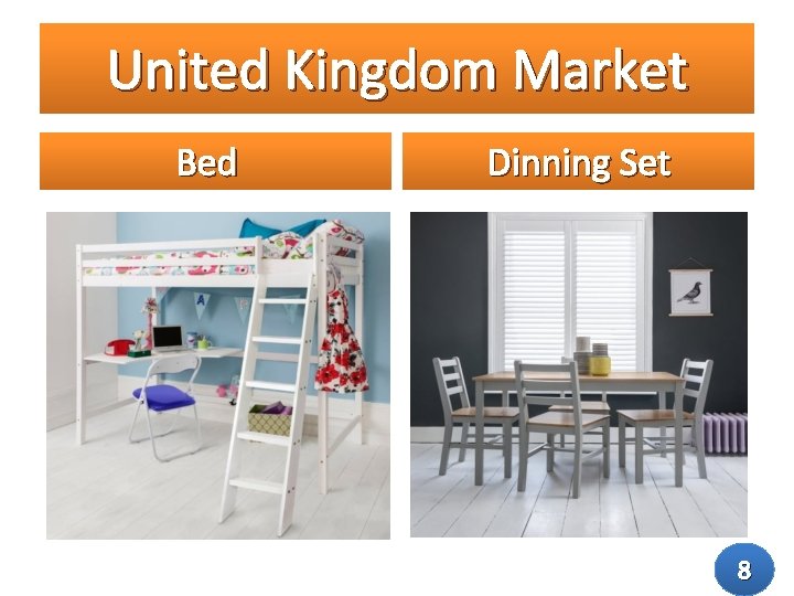 United Kingdom Market Bed Dinning Set 8 