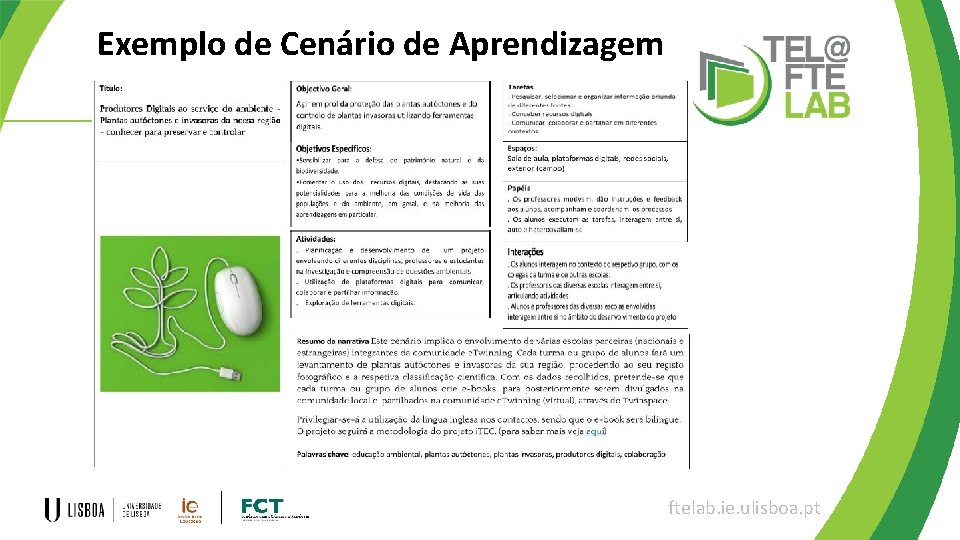 Exemplo de Cenário de Aprendizagem ftelab. ie. ulisboa. pt 