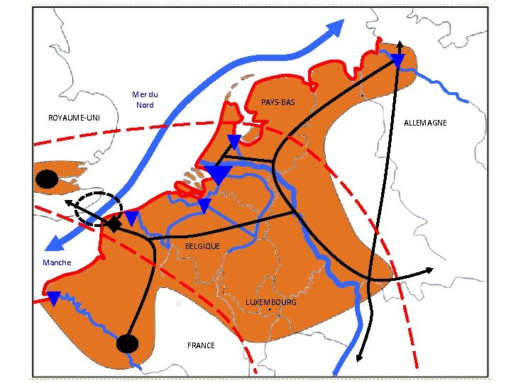 Mer du Nord PAYS-BAS ROYAUME-UNI ALLEMAGNE BELGIQUE Manche LUXEMBOURG FRANCE 