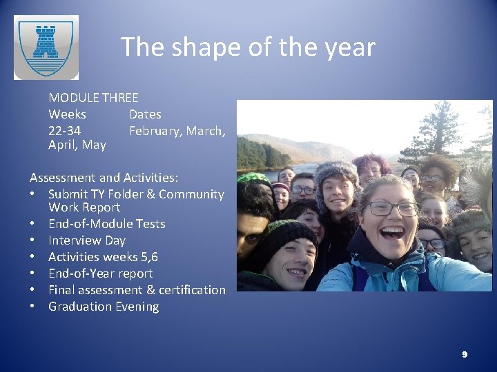 The shape of the year MODULE THREE Weeks Dates 22 -34 February, March, April,