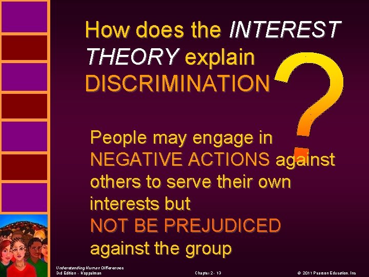 How does the INTEREST THEORY explain DISCRIMINATION People may engage in NEGATIVE ACTIONS against