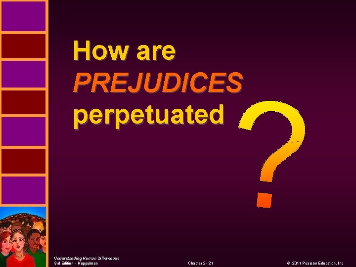 How are PREJUDICES perpetuated Understanding Human Differences 3 rd Edition - Koppelman Chapter 2