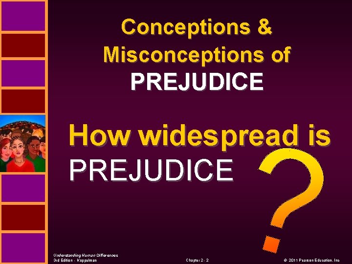 Conceptions & Misconceptions of PREJUDICE How widespread is PREJUDICE Understanding Human Differences 3 rd