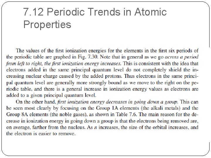 7. 12 Periodic Trends in Atomic Properties 